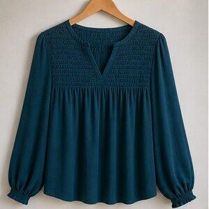 Teal Ruffle Blouse